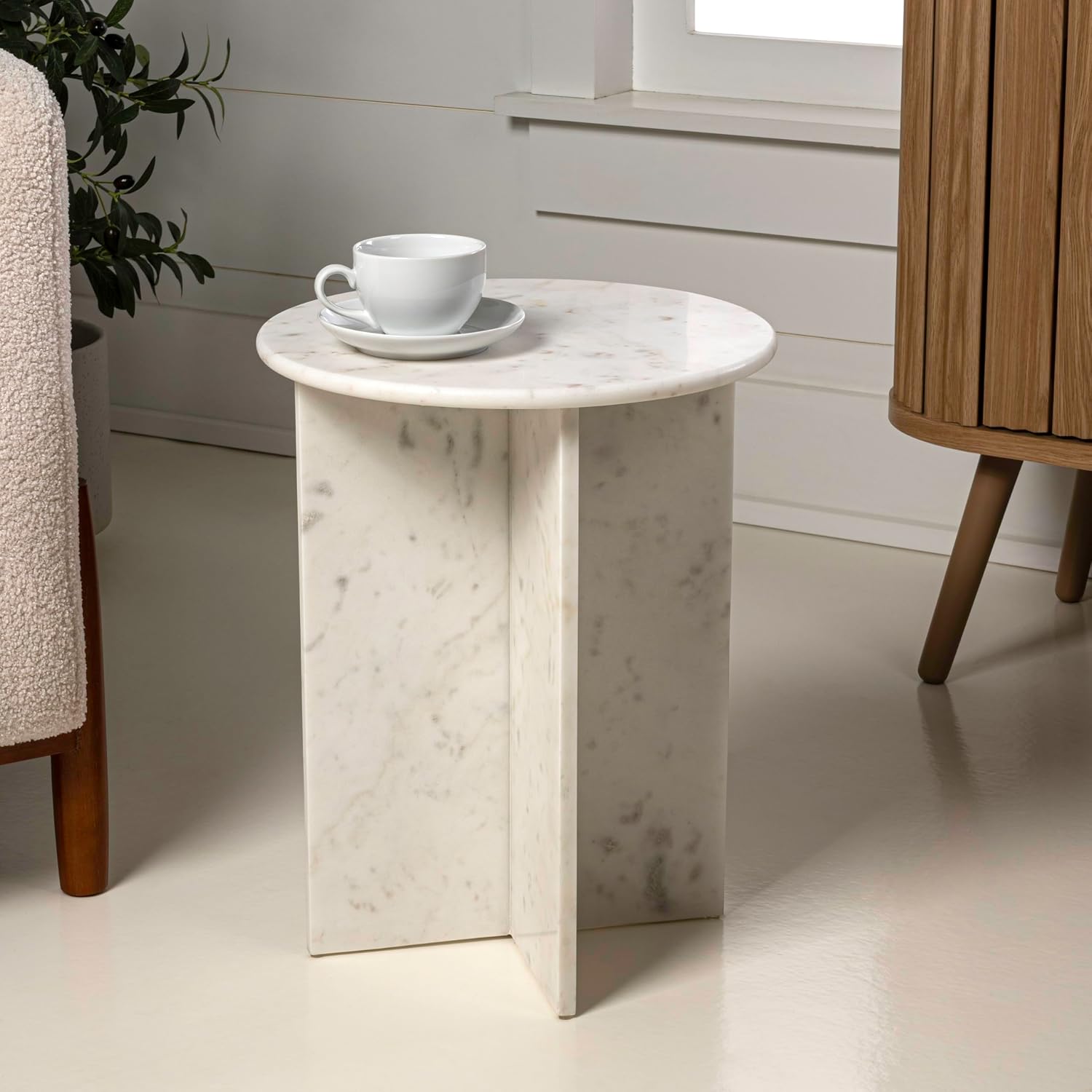 Javier Round Marble End Table