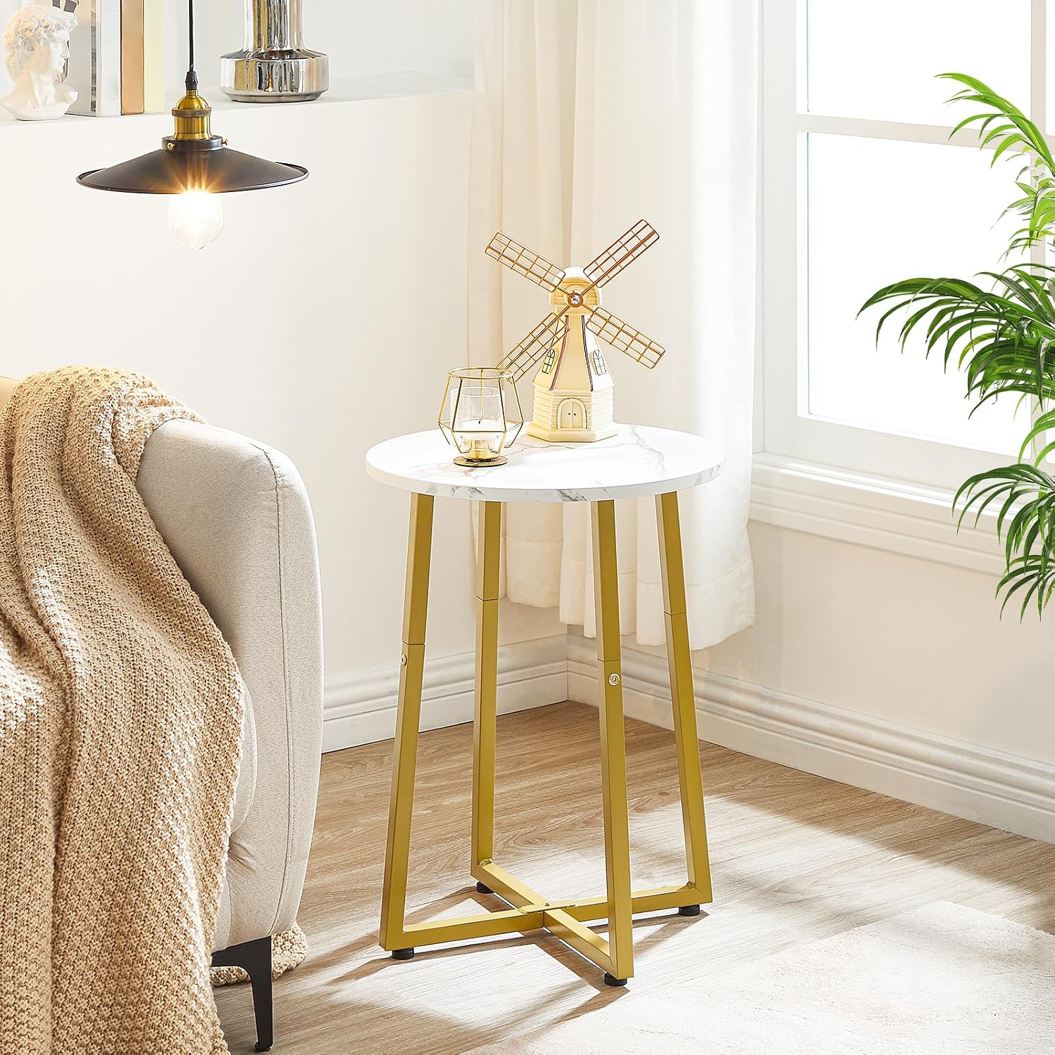 Marble Gold Round Side Table