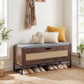 Rattan Flip Top Shoe Storage Bench