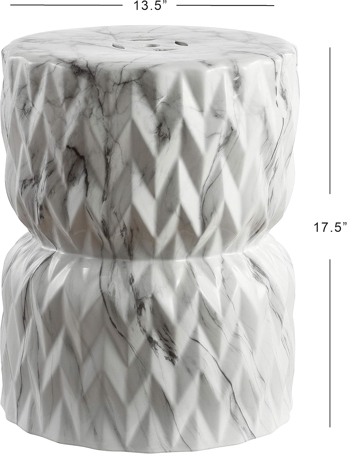 White Ceramic Garden Stool