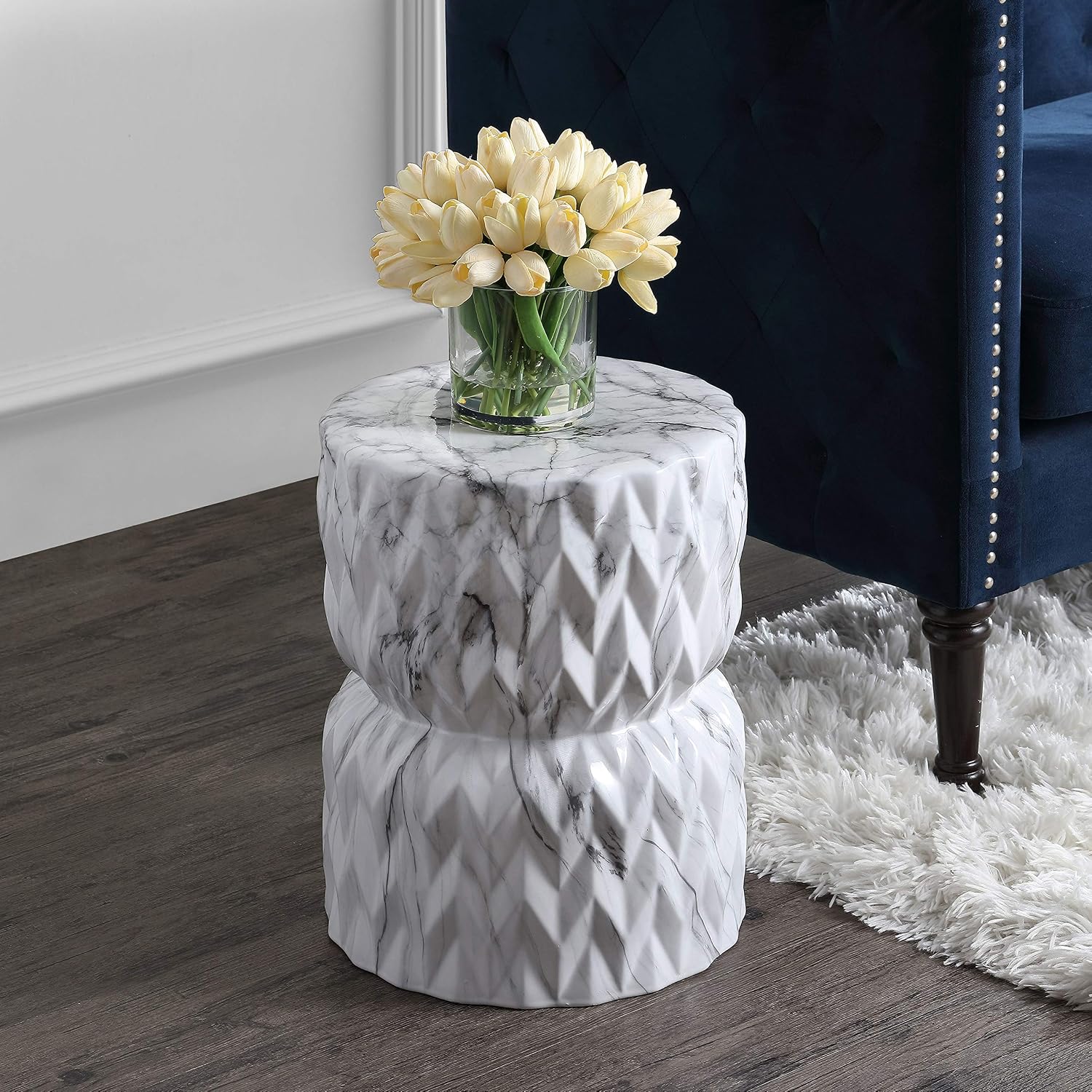 White Ceramic Garden Stool