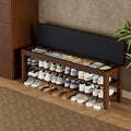 Walnut Cushioned Flip Top Shoe Bench
